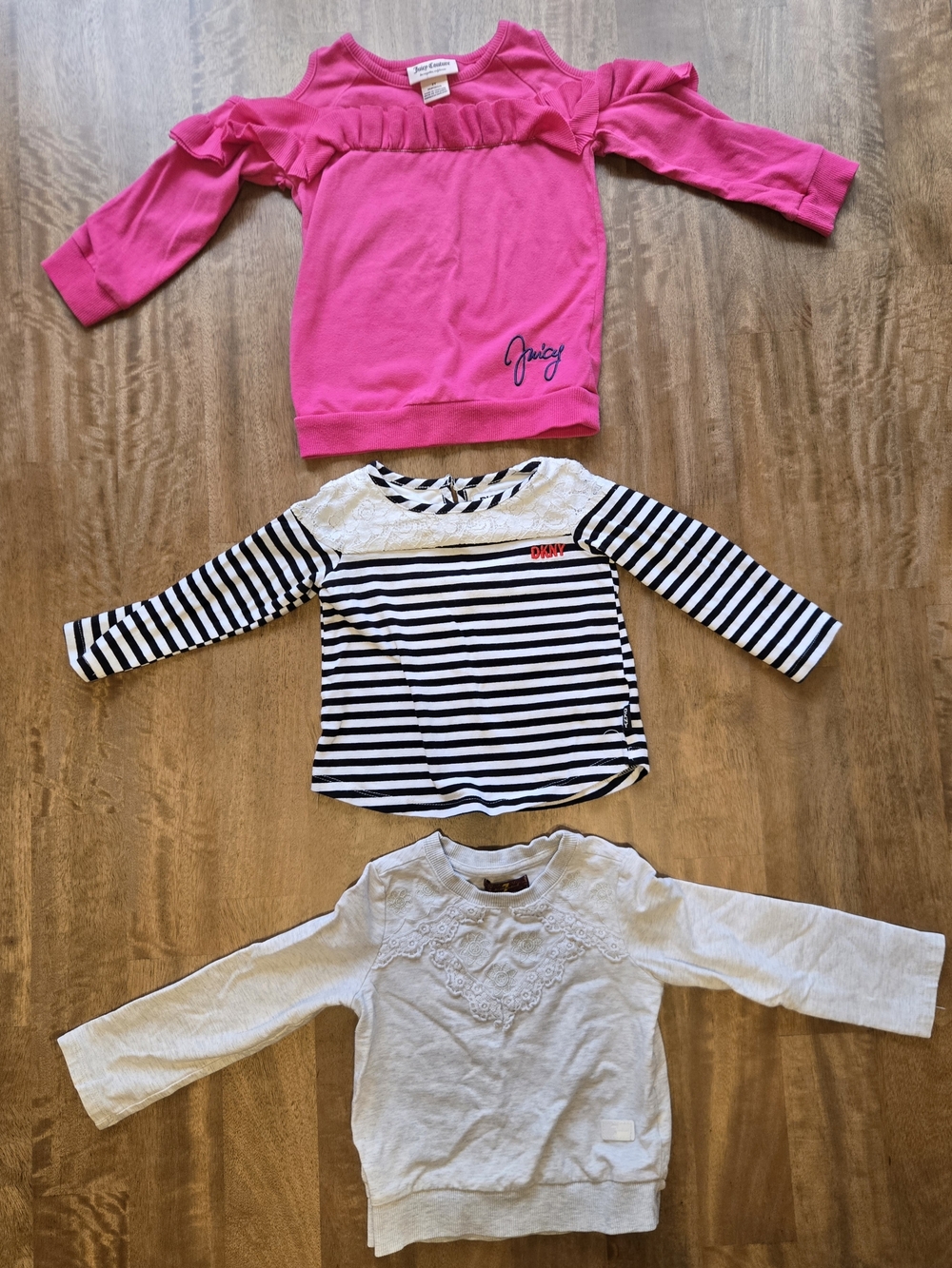 Juicy Couture, DKNY, 7 For All Mankind, Toddler Girls Long Sleeve Shirts 2T